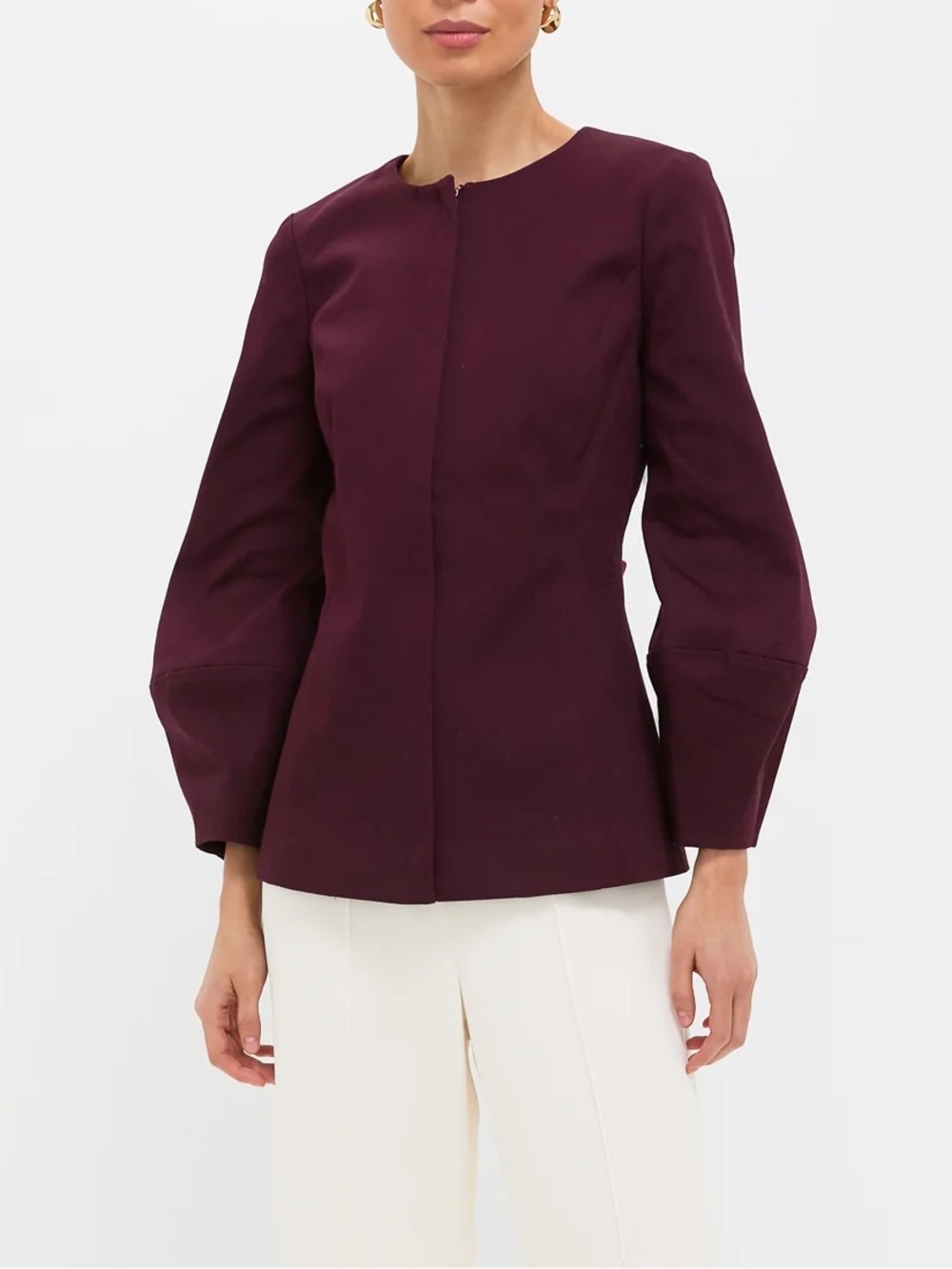 Tuckernuck Oxblood Long Sleeve Structured Rhoda Tunic Top